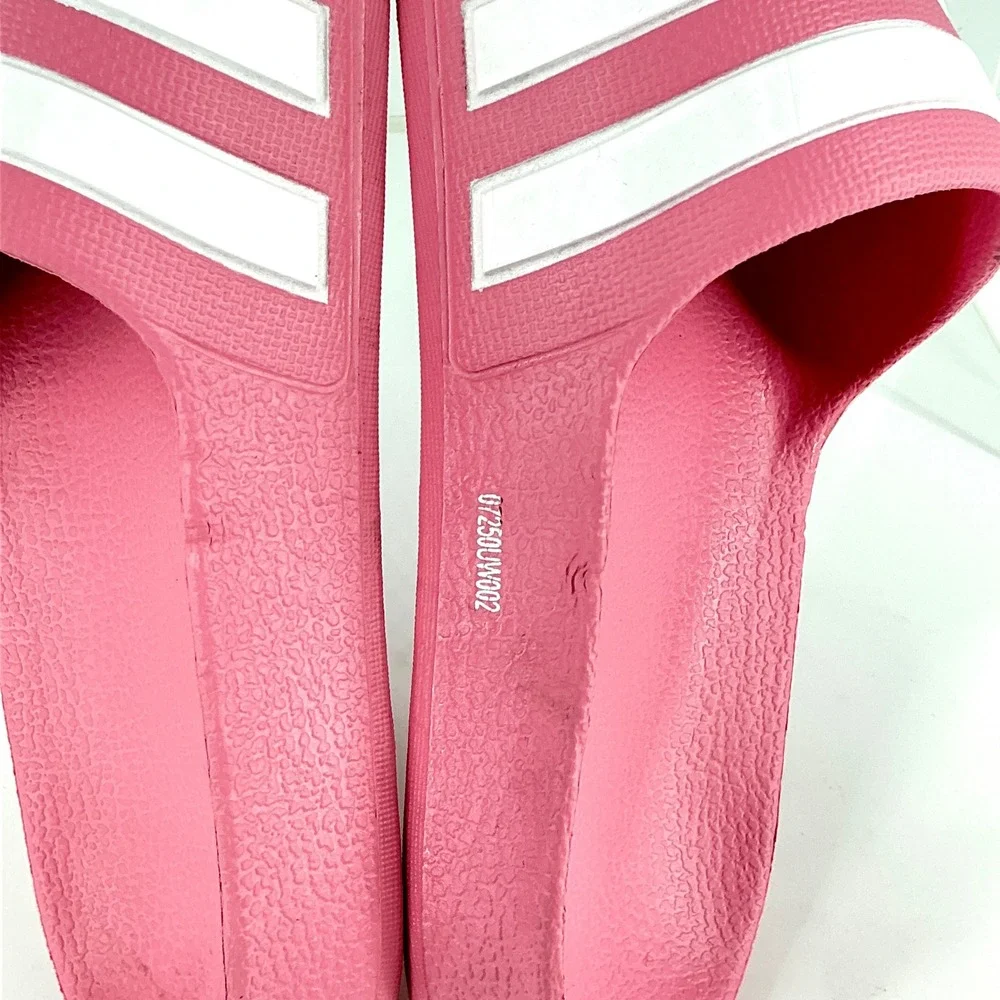 Adidas Adilette Aqua Kids Size‎ 1K 1 K Pink White 3-Stripes Slide Sandals